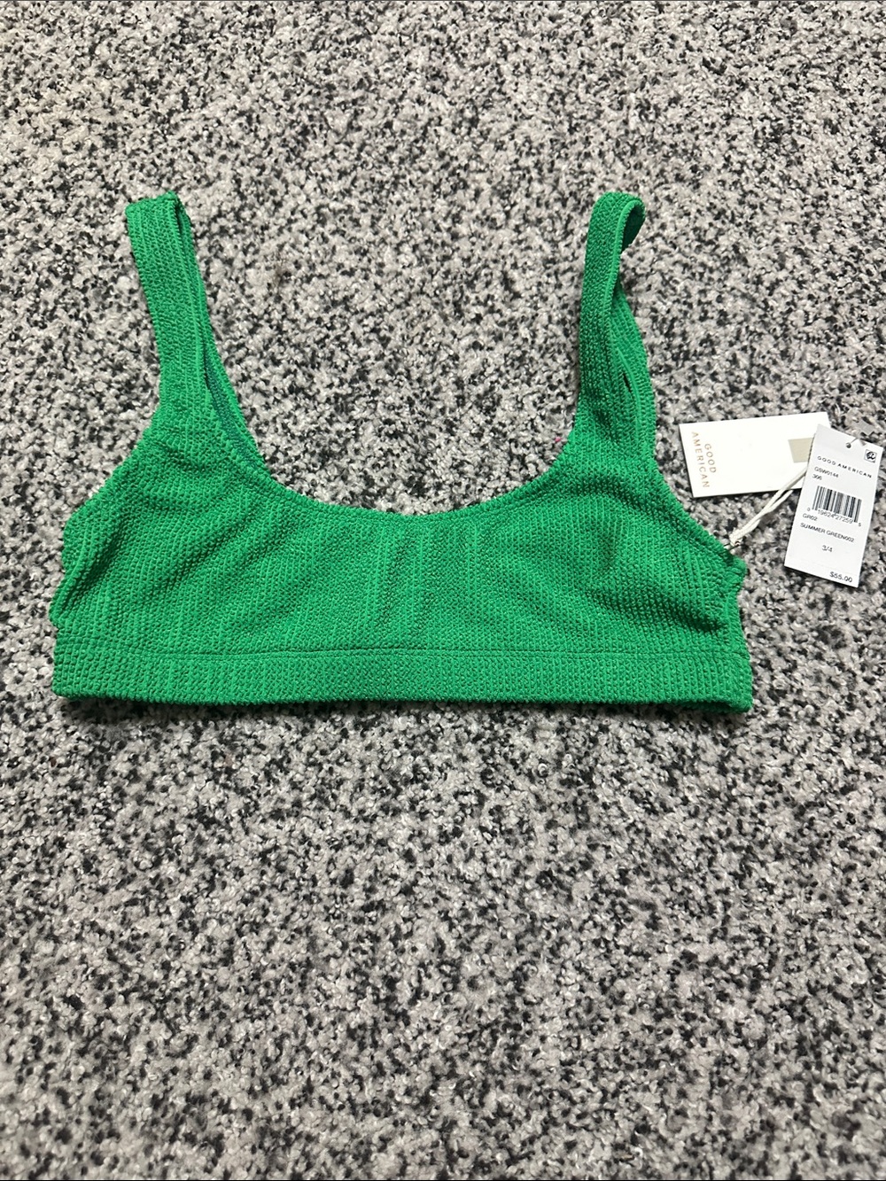 Good American Green Bikini top . NEW